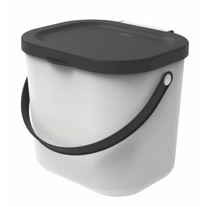 Malý odpadkový kôš na bioodpad, 6 l ALBULA, biely/antracit