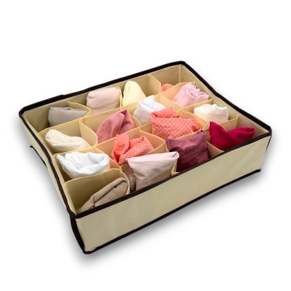 7230 organizer na spodni pradlo 16 prihradek kipit bezovy 38x28x10cm