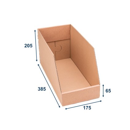 Úložné boxy na oblečenie, organizéry do skrine EKO KARTON 18x40x21 - skosený