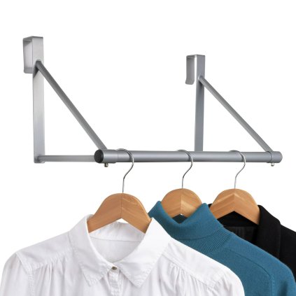 7503 7 roztiahnuteľný závesný skladací vešiak na dvere s tyčou 44-60cm