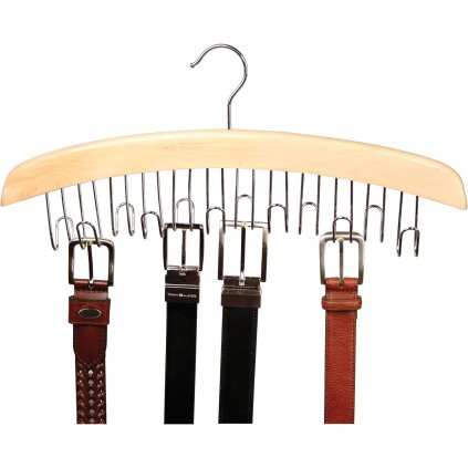 Drevený vešiak na kravaty a opasky, 12 háčikov