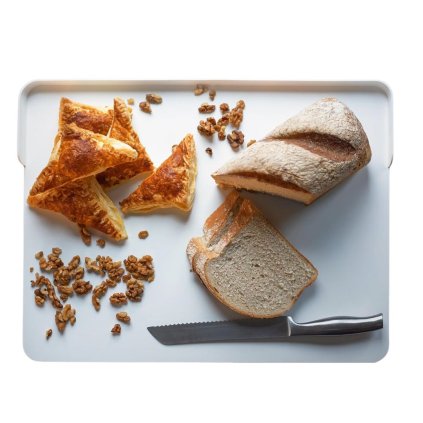 Doska na vaľkanie cesta so zvýšeným okrajom, silikónová, 50x40, biela