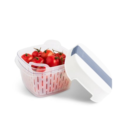 Špeciálny box na ovocie a zeleninu, s ventiláciou a filtrom, do chladničky, Fridge Fresh, 1,6 l, modrý