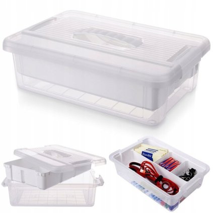 Organizér, úložný box, 2v1, multifunkčné použitie, biely STORMAX - 6l