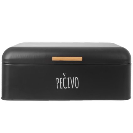Chlebník čierny, veľký s nápisom PEČIVO, plechový