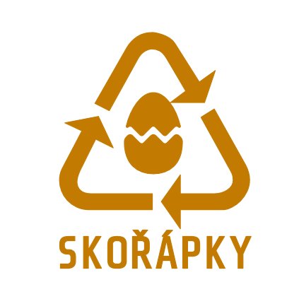 Nálepka/štítok na odpadkové koše, RECYKLÁCIA - Škrupiny 10 x 12 cm