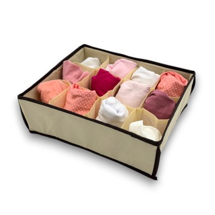9921 organizer na spodni pradlo kipit 12 prihradek bezovy 30 x 25 x 10cm