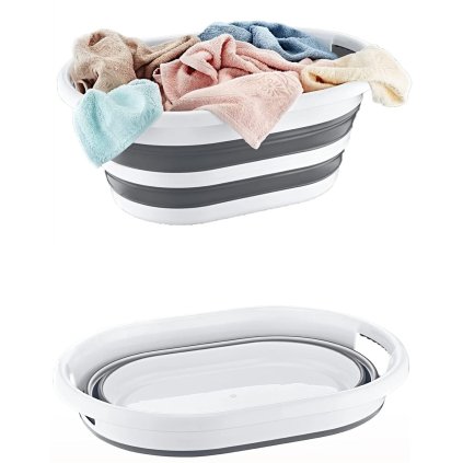 11635 1 skladací kôš na bielizeň silikónový kemping 38 l
