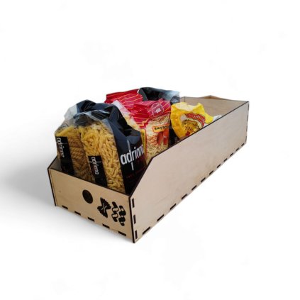 Úložný box, drevený 20x50x12cm - do špajzy aj do skrine VASKY20