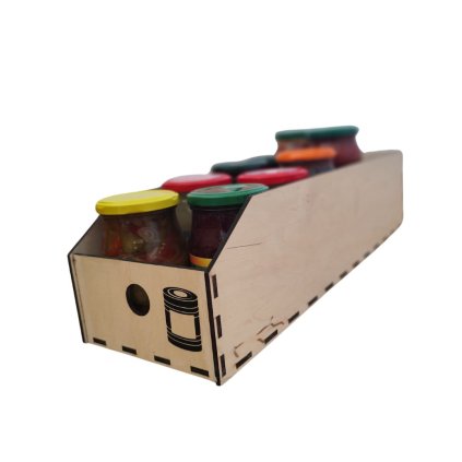 Úložný box, drevený 15x50x12cm - do špajze aj do skrine VASKY15