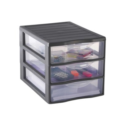 13654 5 ulozny box se 3 zasuvkami antracit officemix a4 3a