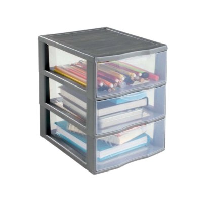 13663 4 ulozny box se 3 zasuvkami antracit officemix a5