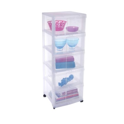 13678 4 ulozny box se 5 zasuvkami transparentni orgamix maxi
