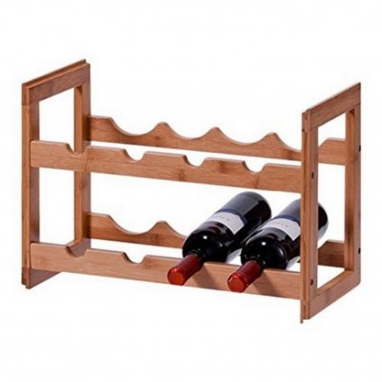 Stohovateľný stojan na fľaše z bambusového dreva Zeller 13564