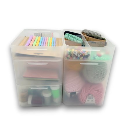 14674 3 sada 5 plastovych uloznych organizeru pure box a5 mlecny