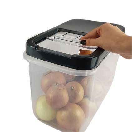 Dóza na potraviny, veľkokapacitný box SLOP, sivé posuvné veko – 10 l