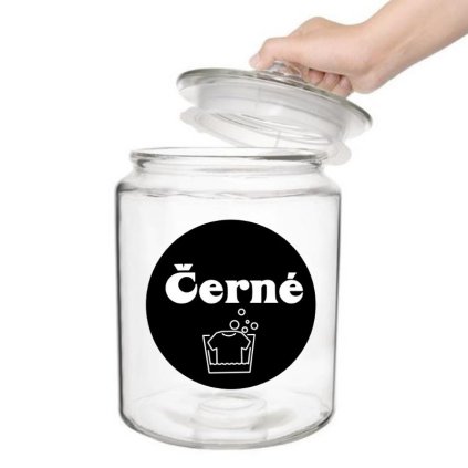 Nálepka/štítok s grafikou trička - Čierne