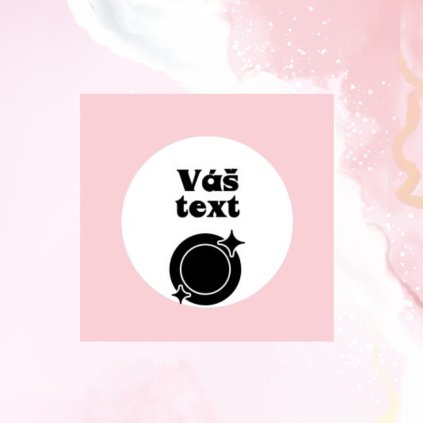 Štítok / nálepka do kuchyne s obrázkom taniera – Váš text