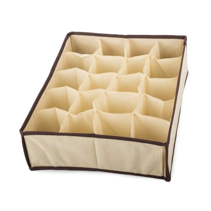 Organizér na spodnú bielizeň, KIPIT, 24 priehradiek, béžový, 34 x 30 x 10 cm