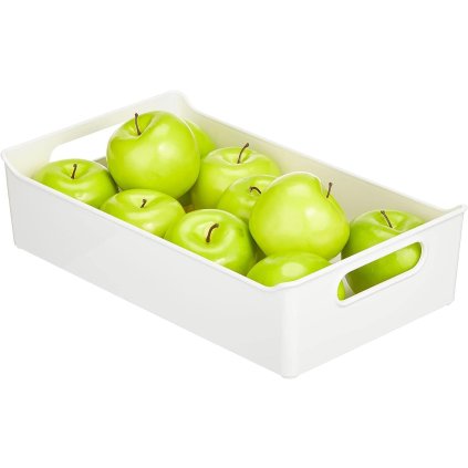 Univerzálny organizér, dlhý a úzky, s rúčkami, 38x22x10 - biely SIMPLY