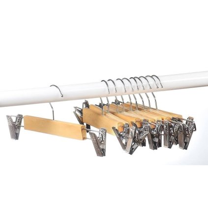 7875 6 drevený vešiak ramienko s 2 klipsami set 3ks hook10