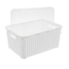 M - Úložný box, ratanový košík, HOBBY s vekom, biely (10 l)