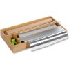 Rezačka a držiak na alobal, fóliu, papier na pečenie – bambusový, 4 priehradky