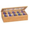 Škatuľka na čaj, organizér s 10 priehradkami, bambus