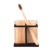 12044 2 držiak na zubné kefky a pastu, minimalistický stojan, drevo, kov