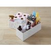 6402 5 d úložný kôš biely stohovateľný zo série Brick 27x14x12cm