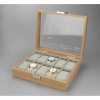 10749 1 bambusový organizér na hodinky, box, puzdro na 10ks hodiniek hour