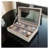 Organizér na hodinky, box, puzdro na 12ks hodiniek, biela ekokoža