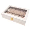 Organizér na hodinky, box, puzdro na 12ks hodiniek, biela ekokoža