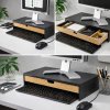 Podstavec pod monitor / notebook so zásuvkou, bambus/čierna, 47 x 26 x 10 cm BLACKBE_4