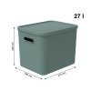 Úložný box, rovný s vekom, 27l, matná zelená ALBU LIGHT, 37x29x30_11