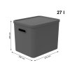 Úložný box, rovný s víkom, 27l, antracit ALBU LIGHT, 37x29x30_9