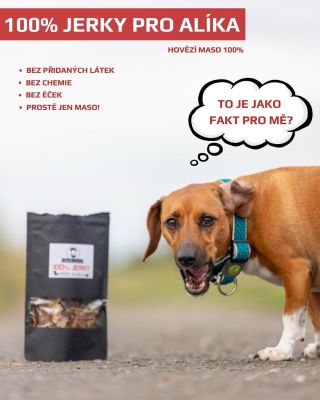 Opět skladem, jerky na které všichni čtyřnozí parťáci netrpělivě čekají.🐾 100% hovězí jerky pro Alíka. 🥩 – čisté složení...