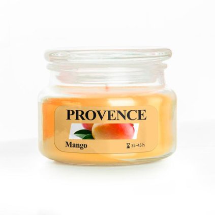 SVÍČKA VE SKLE S VÍČKEM 200G MANGO