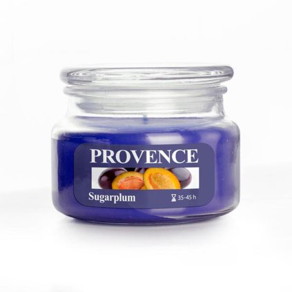 SVÍČKA VE SKLE S VÍČKEM 200G SUGARPLUM , 1 KNOT