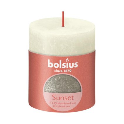SVÍČKA RUSTIK 80/68 SOFT PEARL/CHAMPAGNE