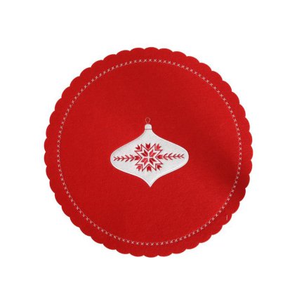 PROSTÍRÁNÍ KULATÉ Z FELTU 35 CM, ČERVENÁ