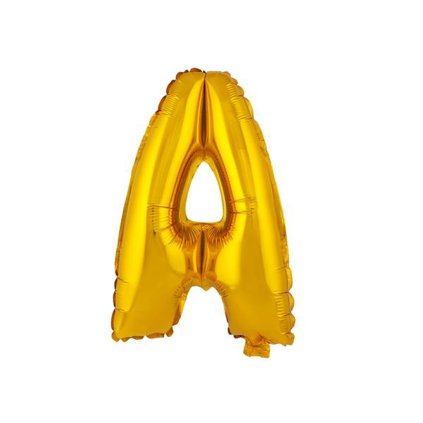 BALÓNEK PÍSMENKO "A", VEL.: CCA 30CM, MATNĚ ZLATÁ