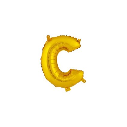 BALÓNEK PÍSMENKO "C", VEL.: CCA 30CM, MATNĚ ZLATÁ