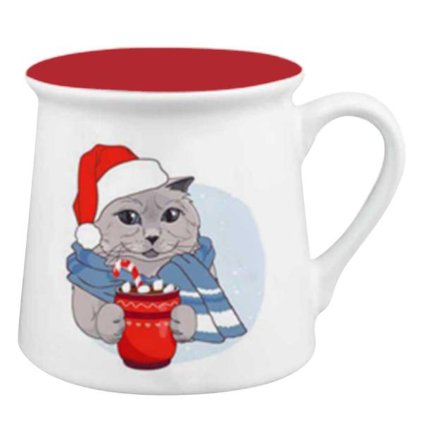 HRNEK VÁNOČNÍ KOČKA 290ML, KERAMIKA