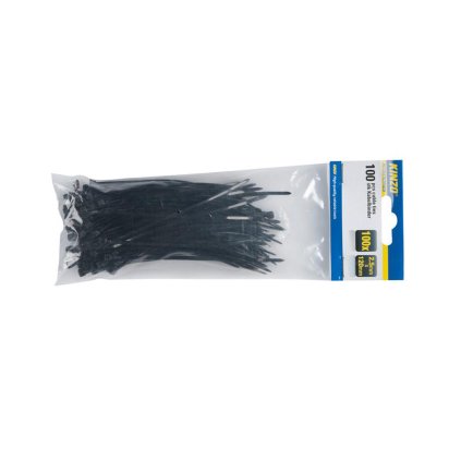 SVORKA KABELOVÁ 100KS 2,5X120MM ČERNÁ KINZO