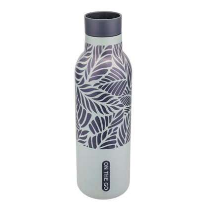 TERMOSKA KITCHISIMO 450ML ŠEDÁ/LÍSTKY