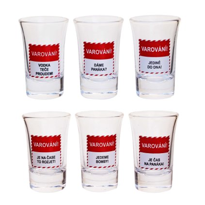 SADA SKLENIC NA PANÁKY - VAROVÁNÍ!, 6X40ML