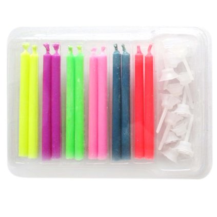 SVÍČKY NA DORT S BAREVNÝM PLAMENEM 12KS S DRŽÁČKEM