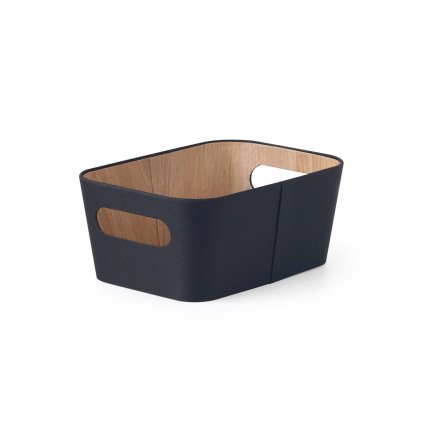 KOŠ ÚLOŽNÝ 26*18*11CM ČERNÁ PAPÍR+LEPENKA