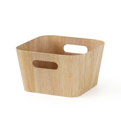 KOŠ ÚLOŽNÝ 27*27*16CM BARVA DŘEVA PAPÍR+LEPENKA